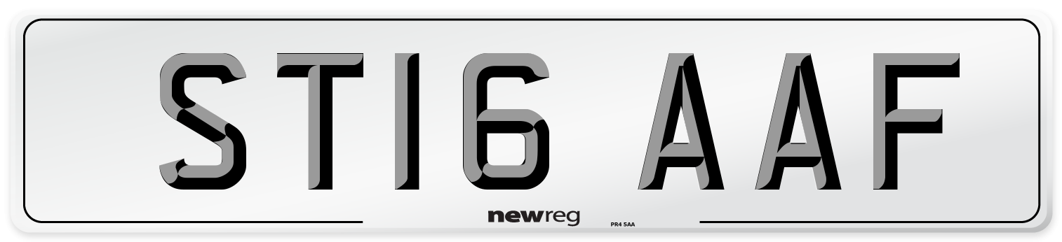 ST16 AAF Number Plate from New Reg